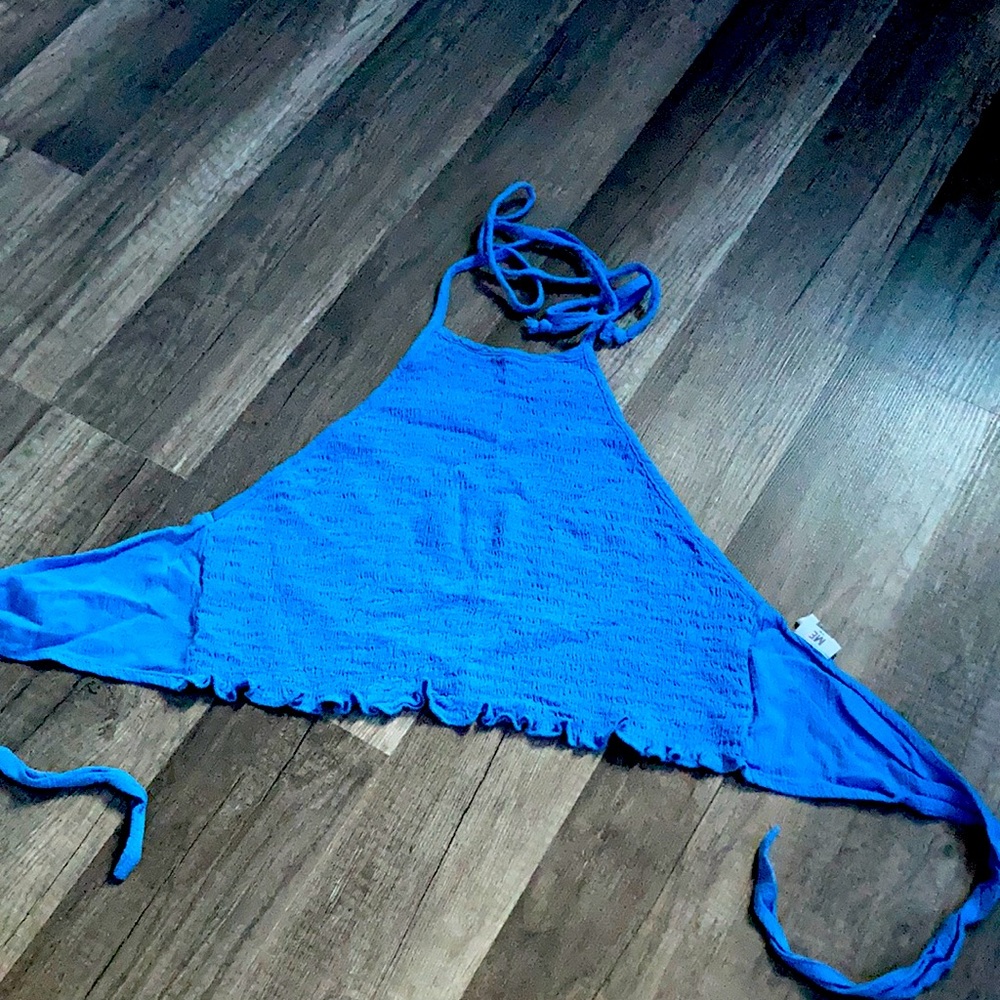 selling blue cropped top.brand is called “Me To Me” but can’t find on here!